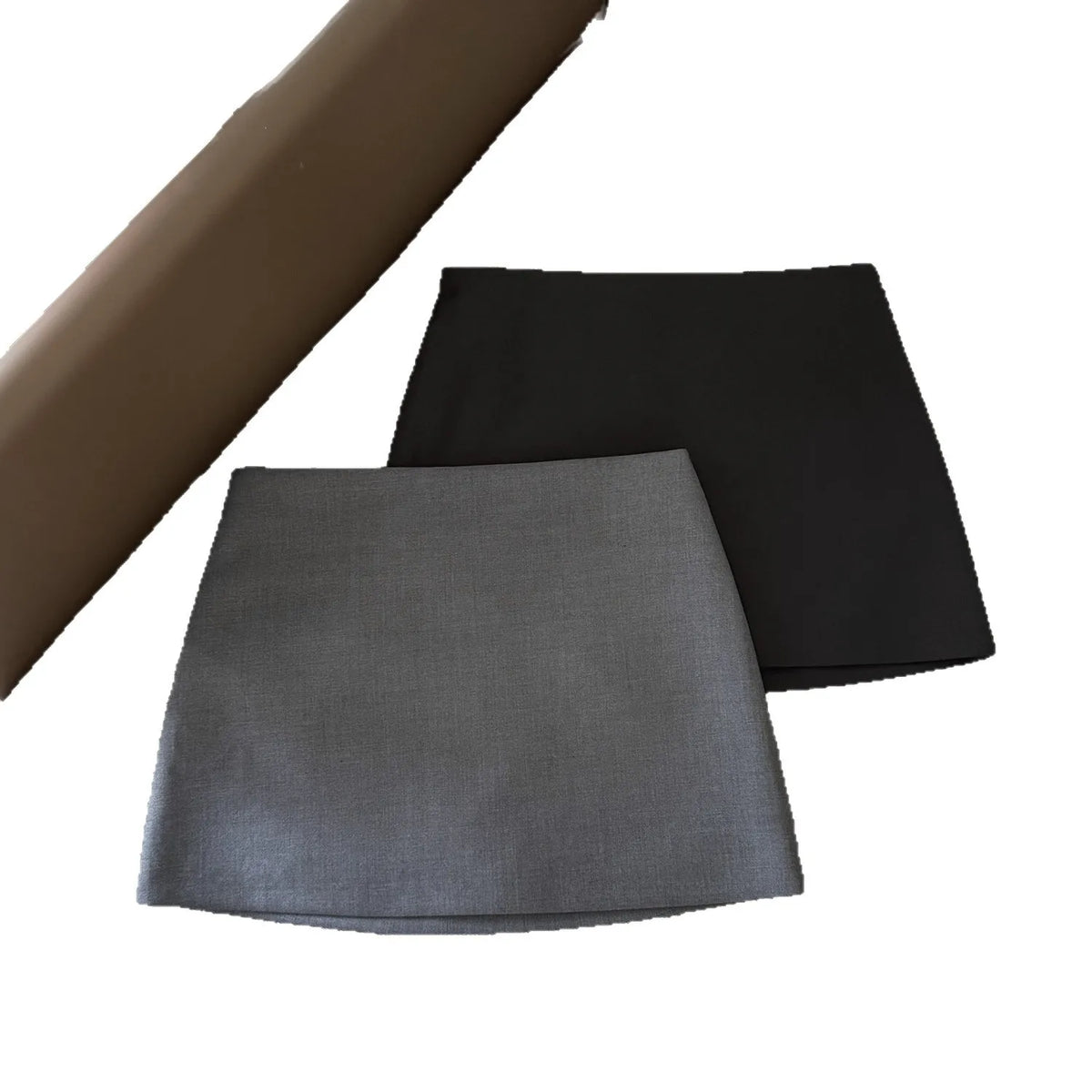 Gray Suit High Waist Short Skirt Women's Summer New Style Bodycon Mini Skirt Elegant Commute A-Line Polyester Polyester