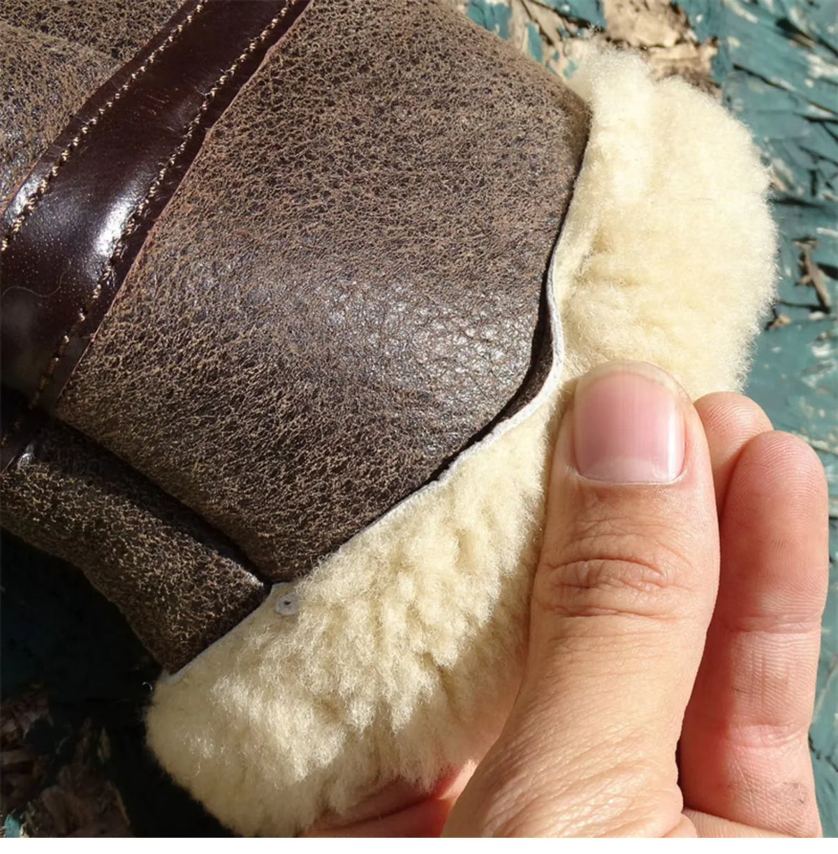 Dark Brown Winter Shearling Jacket Men Retro Style Plus Size 5XL Genuine Natural Thick Sheepskin B6 Bomber Flight Coat