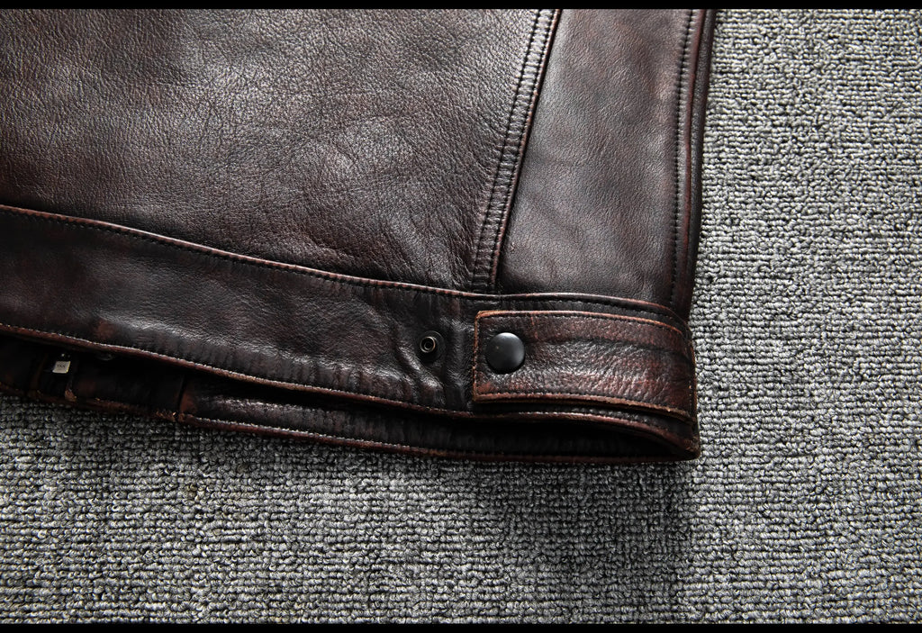 Red Brown Spring Leather Vest Men Retro Style Plus Size 6XL Genuine Natural Cowhide O-Neck Collar Slim Fit Short Sleeveless Coat