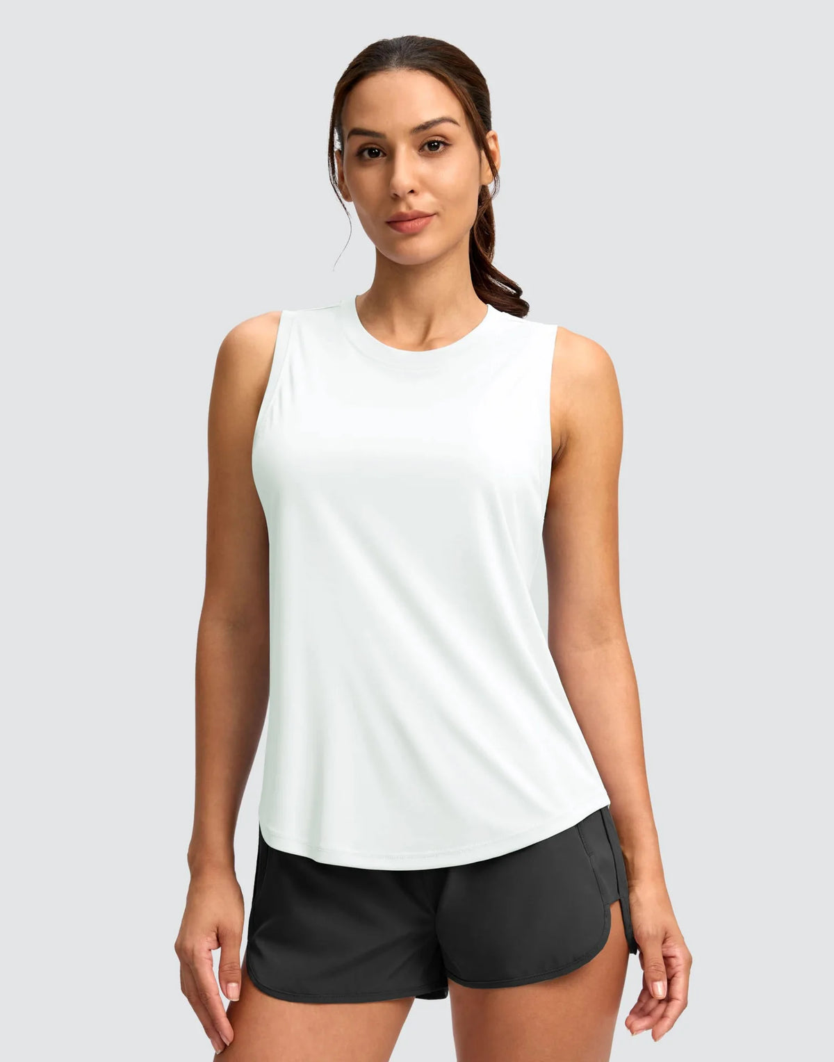 Women's Sleeveless Sports Top Quick Dry Breathable Running Vest Yoga Tennis Cross-Border Sports Tank Top Nylon Fabric