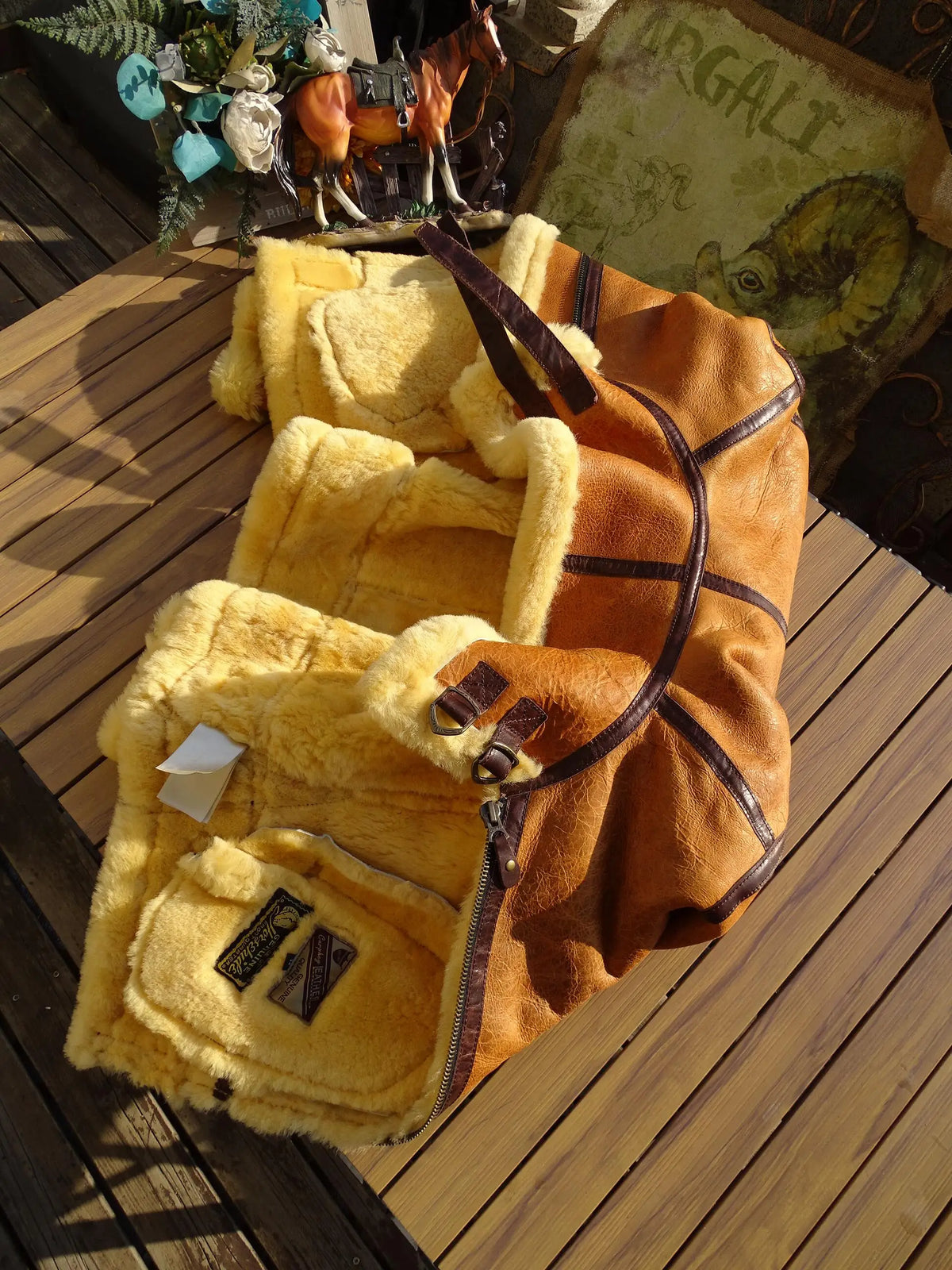 Orange Winter Shearling Jacket Men Vintage Style Plus Size 5XL Genuine Natural Sheepskin Thick Warm Bomber Military Flight Coat