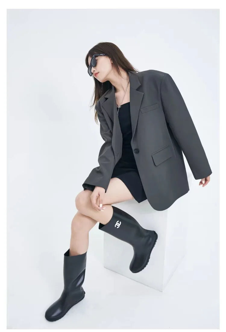 Casual Loose Women's Blazer Spring 2026 New Style Commute Fashionable Polyester Long Sleeve Single Button Patchwork Blazer