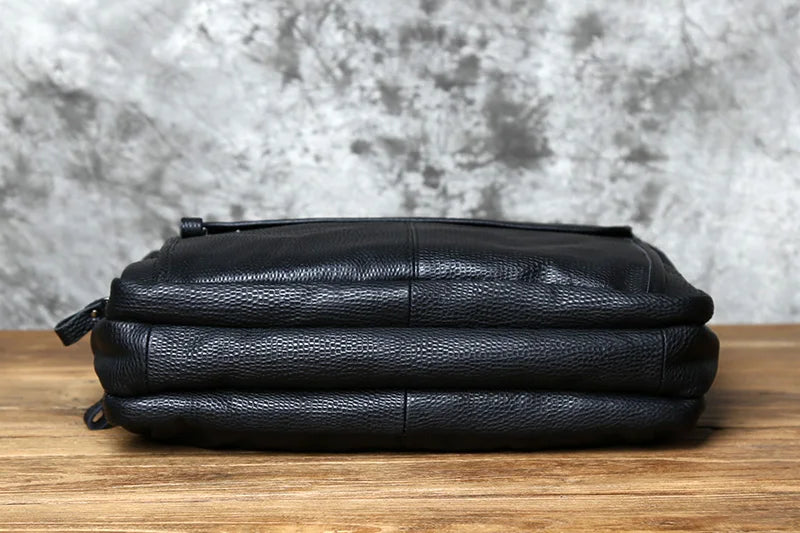 Fashion Leather Men Briefcase Top Layer Cowhide Business Handbag Casual Shoulder Messenger Bag for 15 Inch Laptop Bag NZPJ