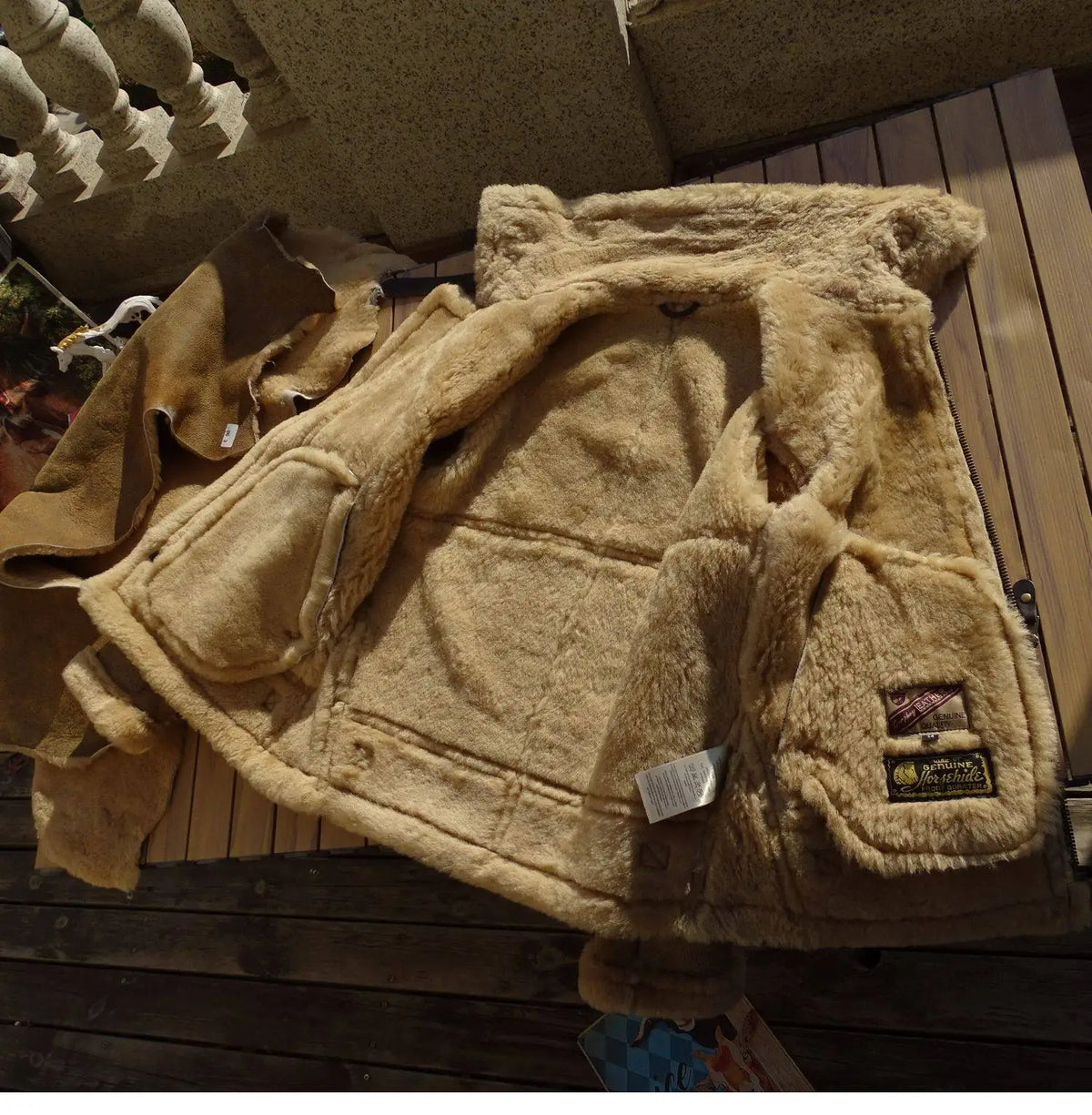 Light Brown Winter Shearling Jacket Men Retro Style Plus Size 5XL Genuine Natural Thick Sheepskin B6 Bomber Military Flight Coat