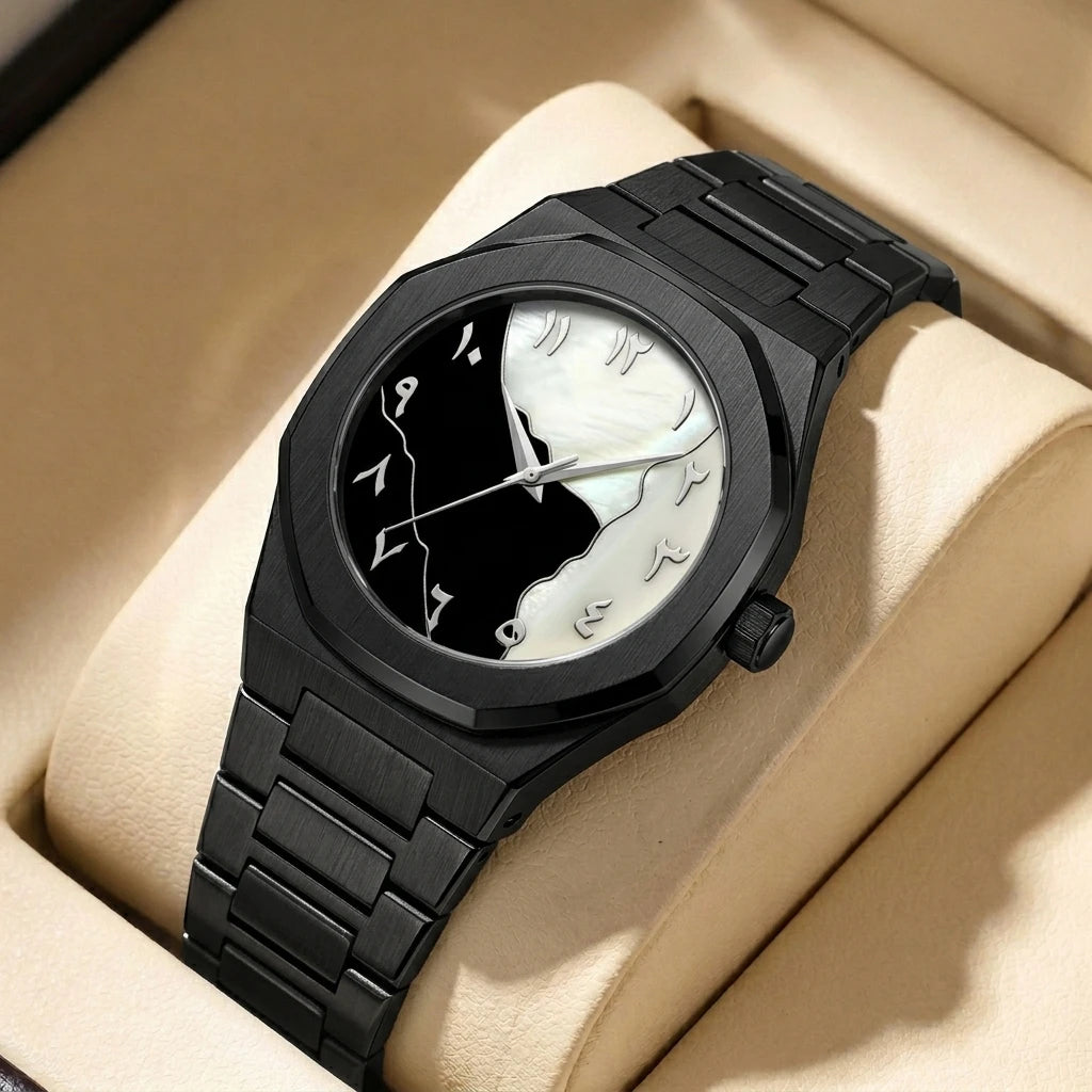 1pcs Men's Silver Dial Alloy Strap Vintage Fashion Map Dial Lightweight Sporty Details Quartz Watch for Daily Business Party Hol