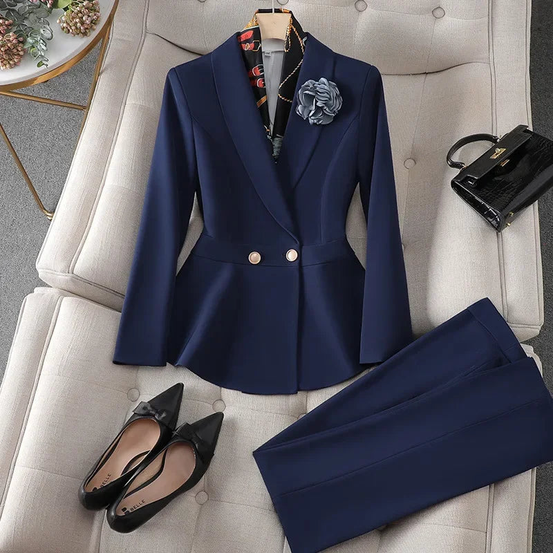 Professional Women's White Slim Fit Workwear Set Fashionable Commute Suit Knee-Length Polyester Fiber Midi Skirt