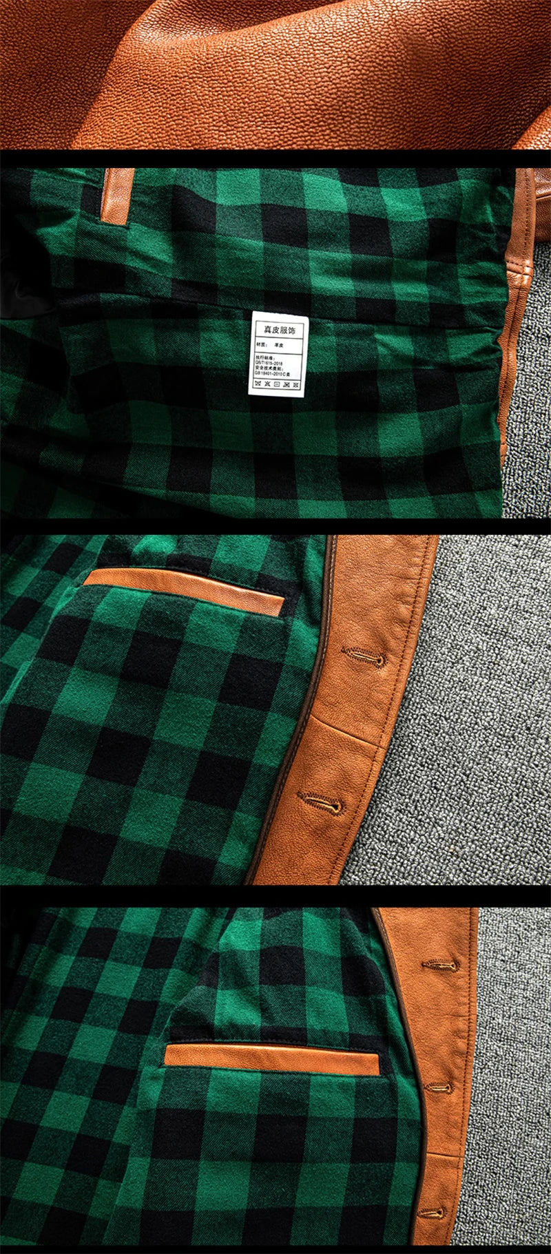 Orange Spring Leather Jacket Men Japan Casual Style Plus Size 5XL Natural Sheepskin Single Breasted Short Genuine Leather Coat