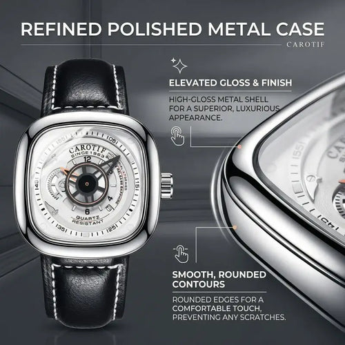 1 piece square case black leather strap ins style niche design personalized dial trendy versatile men's