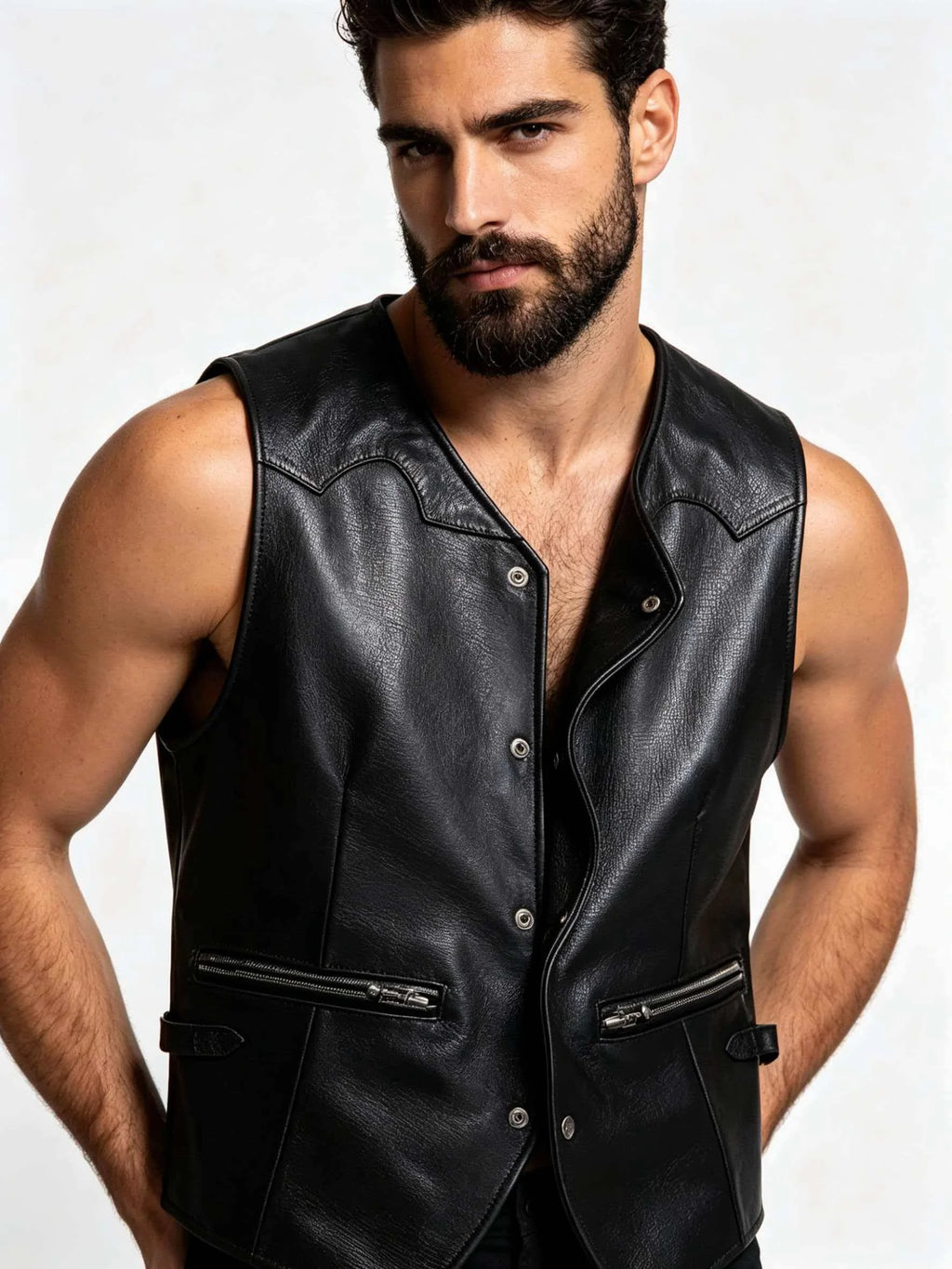 Black Spring Leather Vest Men Casual Style Plus Size 5XL Genuine Natural Sheepskin Single Breasted Short Sleeveless Coat