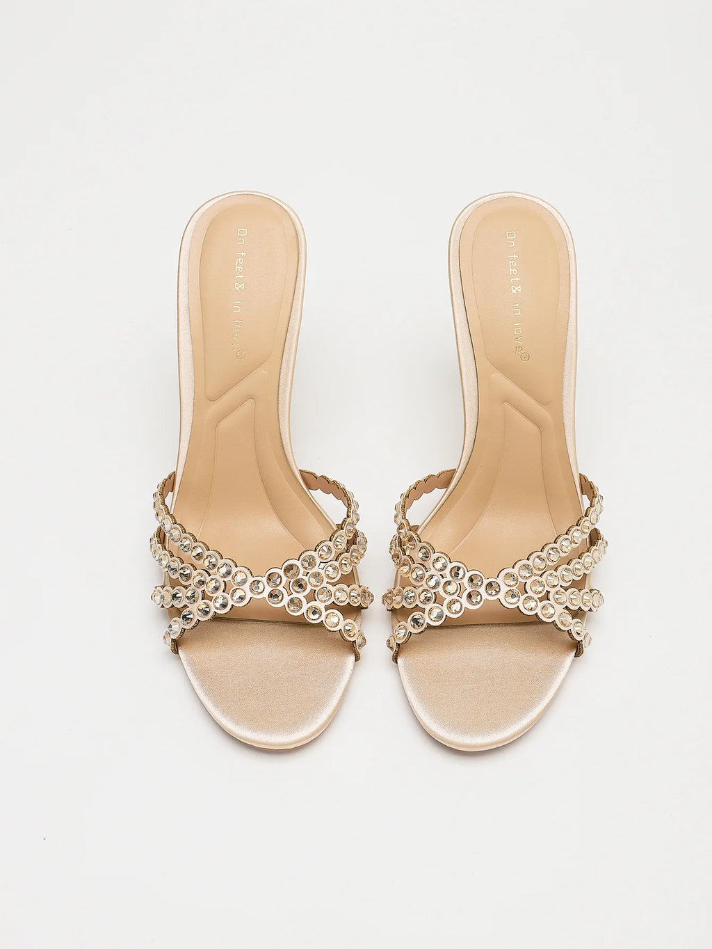 Fashionable Diamond Strap High Heels Sandals Women's Summer Party Shoes Fine Heel Versatile Elegant Ladies' Slip-On Slippers