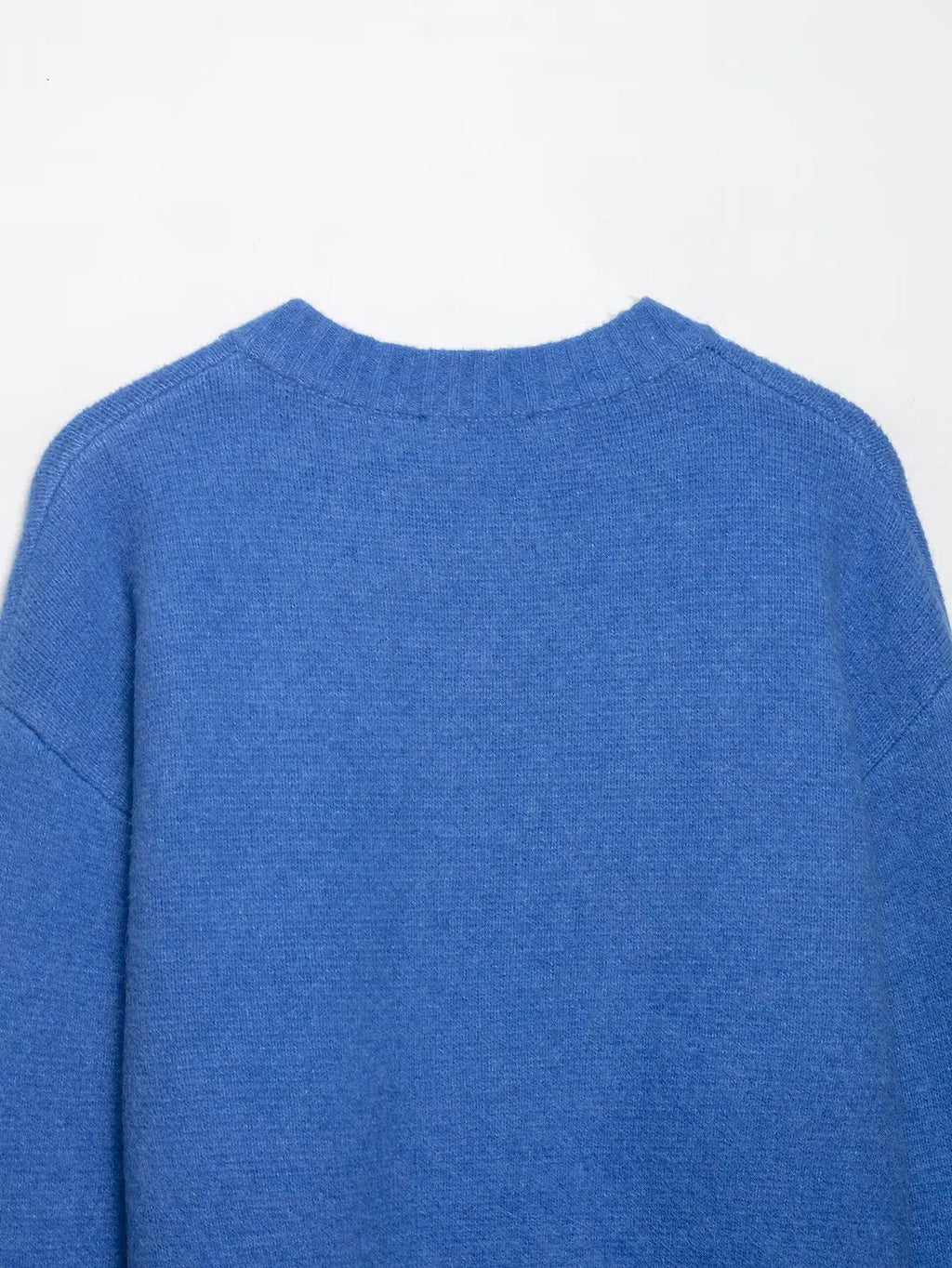 Loose Long Sleeve round Neck Knitted Sweater Women's Pure Color Single Button Autumn Winter New Style Comfortable Versatile K...