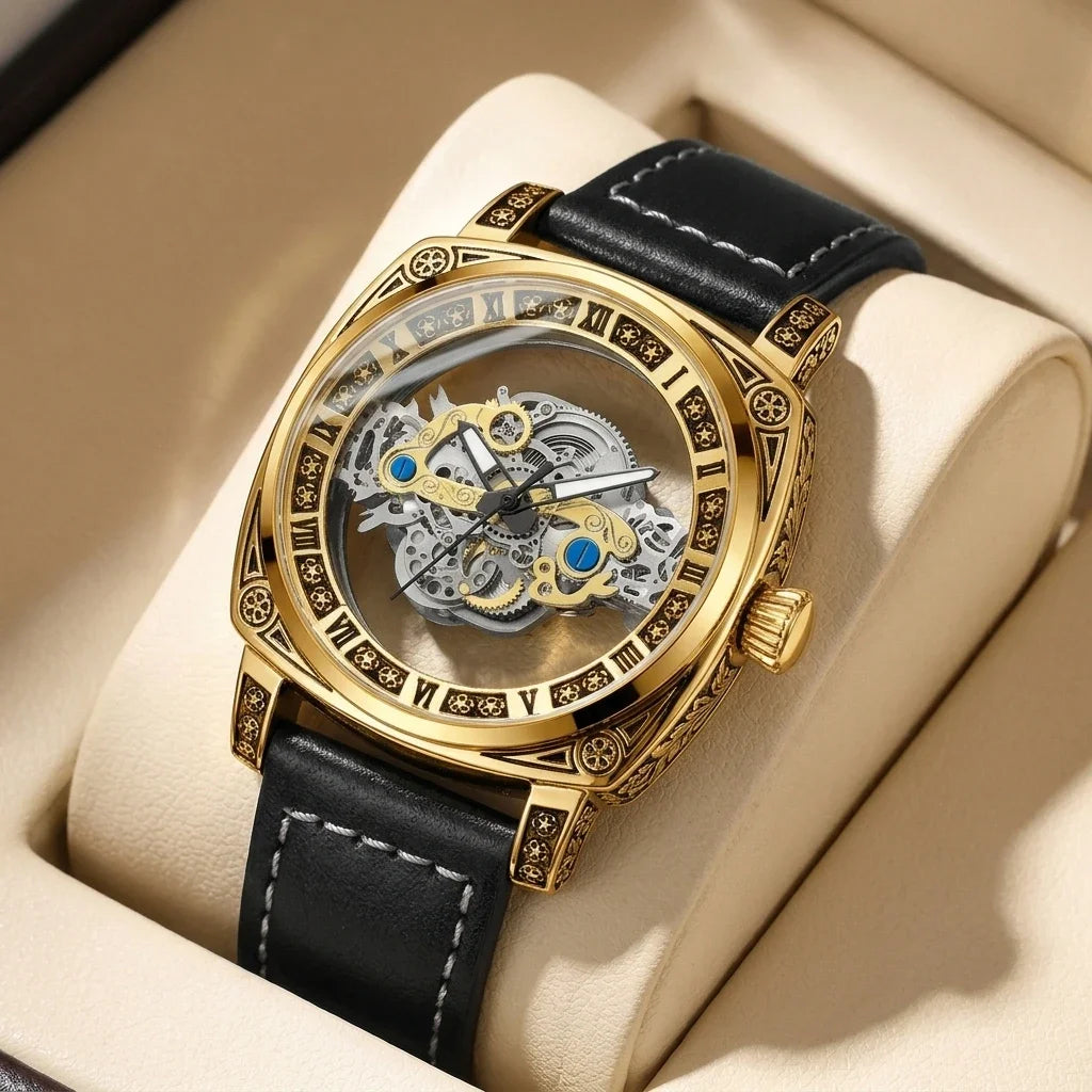 1Pcs Men's Multicolor Dial Leather Strap Vintage Fashion Classic Fashion Details Quartz Watch For Business Party Holiday