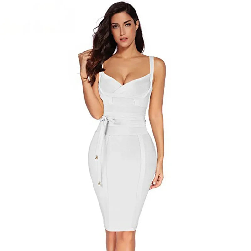 Amazon Best-seller Sexy Waist-fitted Tank Dress European American Style Sleeveless Bonded Backless Dress From Guangzhou