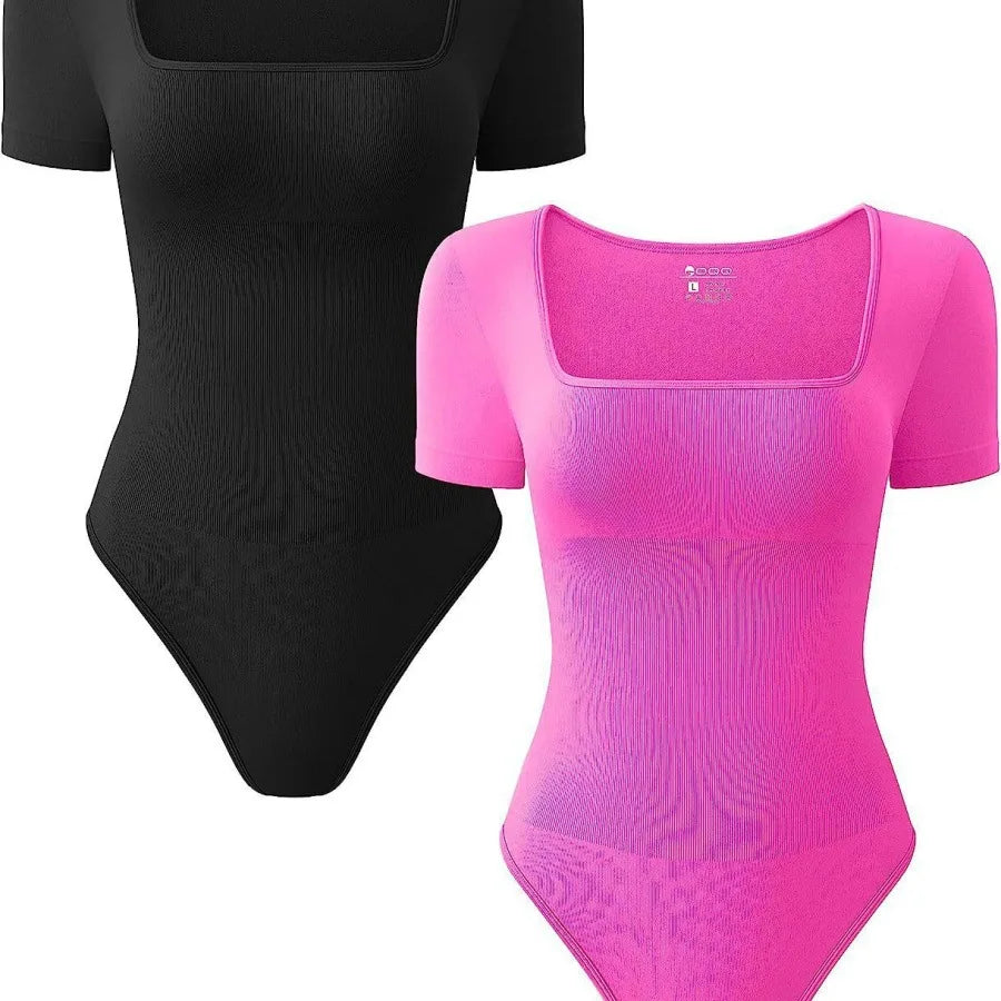 Summer 2026 Women's Yoga One-Piece Exercise Sportswear Short Sleeve Ribbed Ultra-Short Length Solid Color Fashionable Elegant