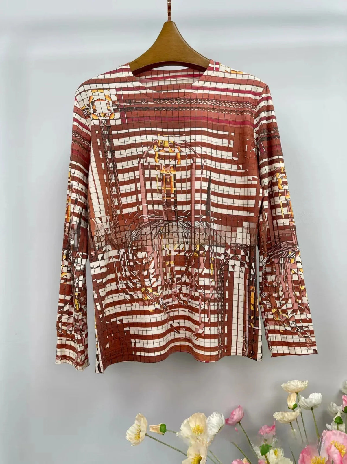 New Autumn Fashion Baby Cotton Long Sleeve T-Shirt All over Print Casual round Neck Elegant Loose Fit Versatile Comfortable