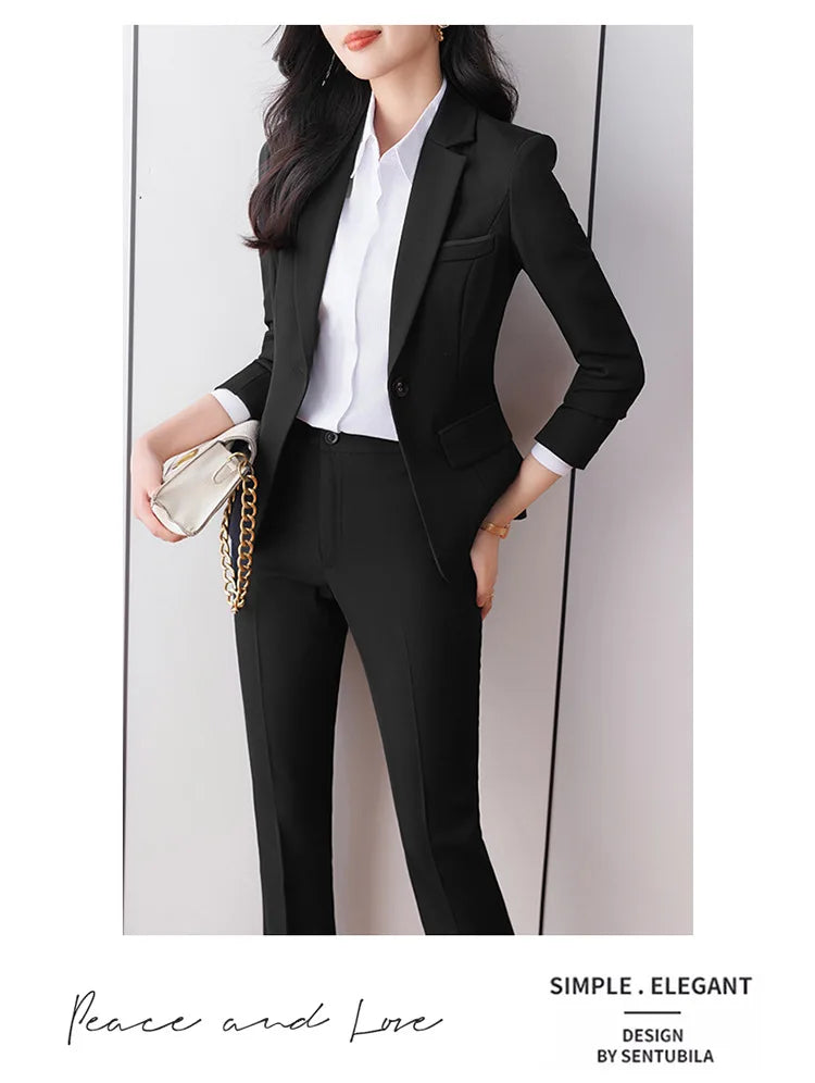 Business Formal Suit Set for Women College Students Job Interview Workwear Small Size Female Jacket Professional Top