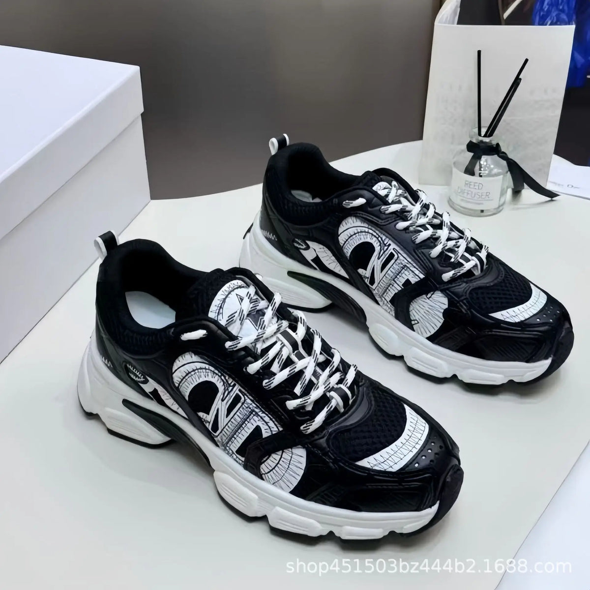 2025 New D Home B30 Tech Sports Mesh Dad Running Shoes with Laces Olympic Star Net Shoes Unisex Summer Dry Hollow out Sneakers