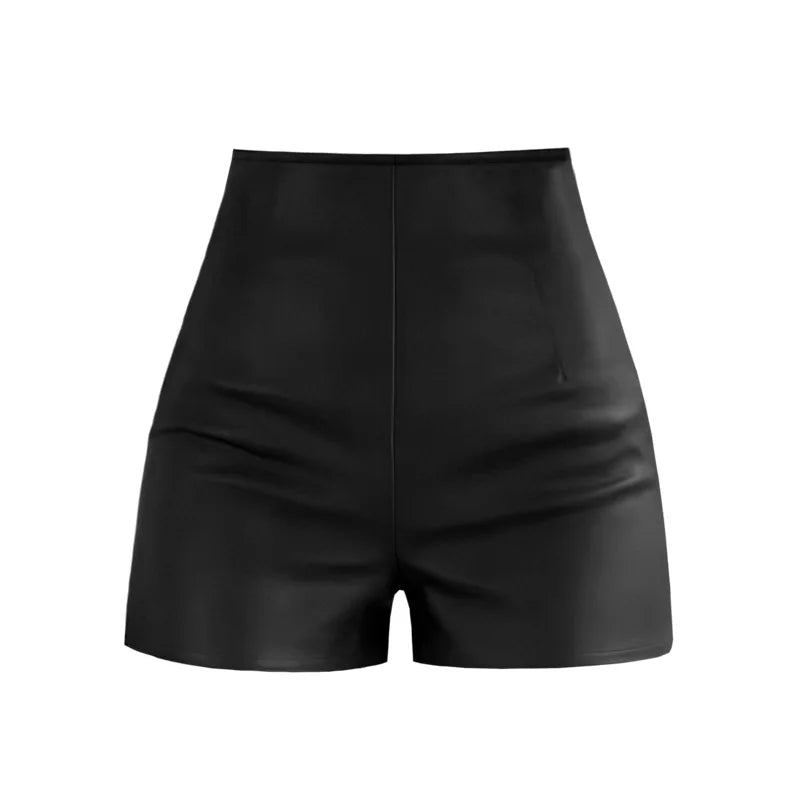 High Waist PU Leather Pants Short Skirt Women's Autumn Winter Slim Fit Boot Cut Straight Leggings Outerwear Fashion Trend
