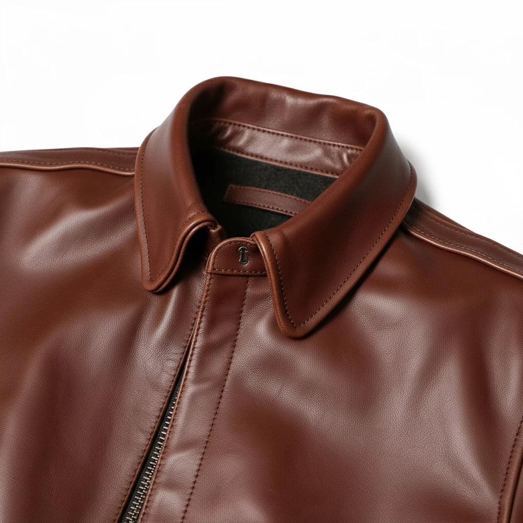 Brown Winter Leather Jacket Men Military Style Plus Size 5XL Genuine Natural Cowhide Turn-Down Collar Retro A2 Flight Coat