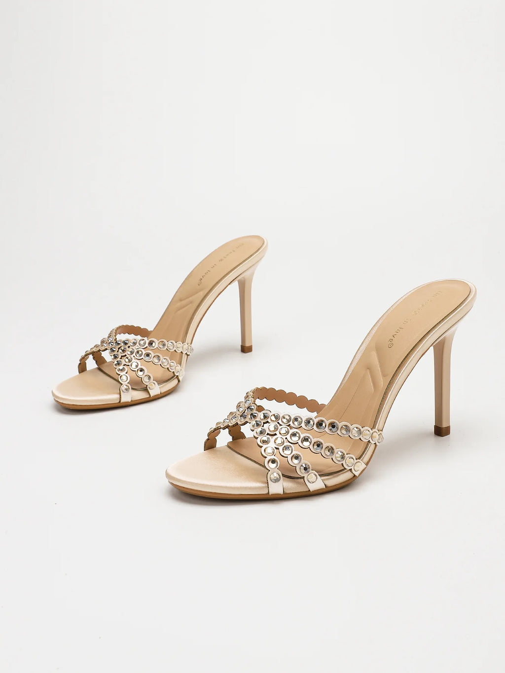 Fashionable Diamond Strap High Heels Sandals Women's Summer Party Shoes Fine Heel Versatile Elegant Ladies' Slip-On Slippers
