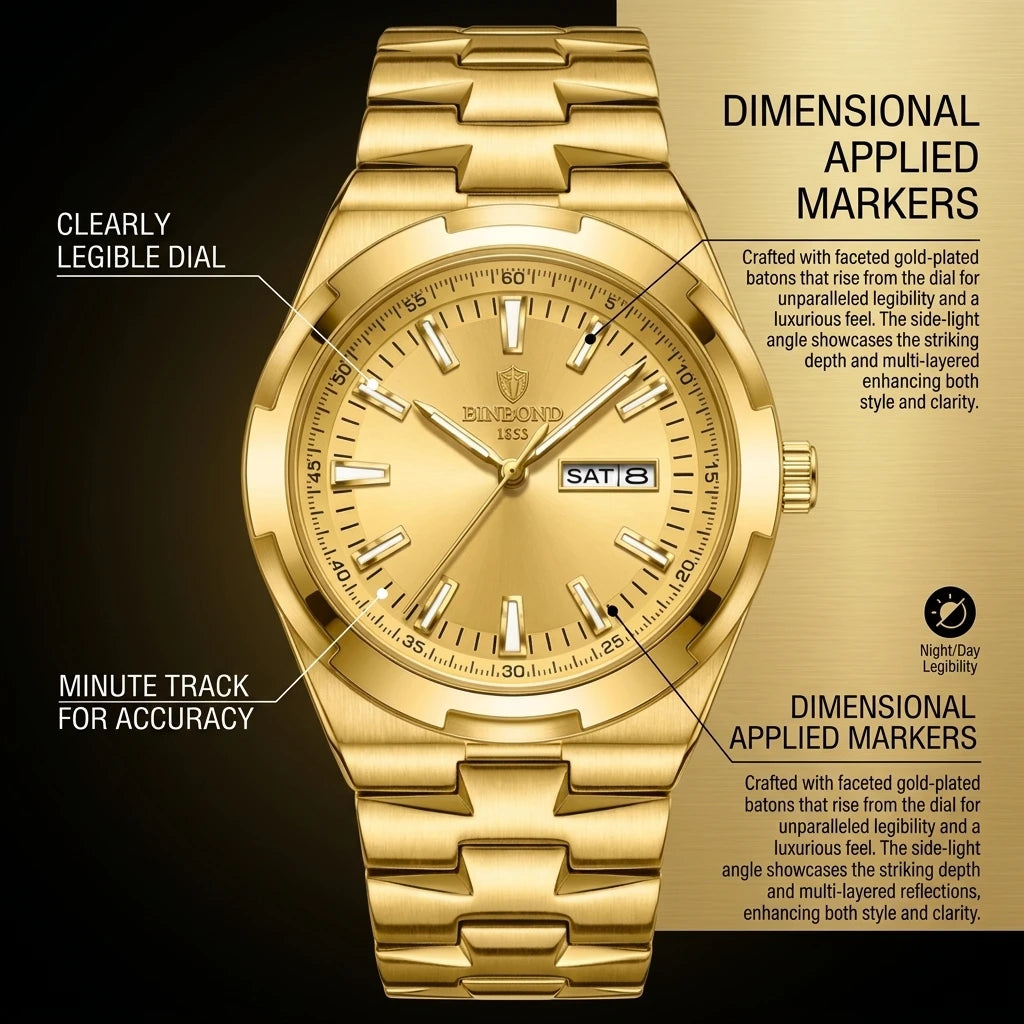 1pc Fashion Metal Strap Watch, Simple and Elegant Dial, with Date and Day Display, Daily Versatile Trend
