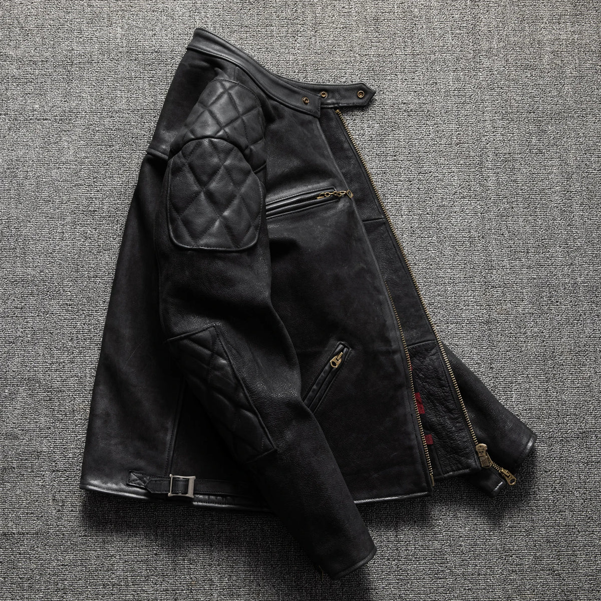 Black Winter Leather Jacket Men Sports Style Plus Size 5XL Genuine Natural Thick Cowhide Stand Collar Vintage Leather Coat