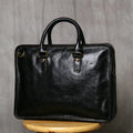 NZPJ Retro Men's Briefcase Leather Laptop Bag Top Layer Cowhide Casual Handbag 14 Inch Business Shoulder Bag Messenger Bag