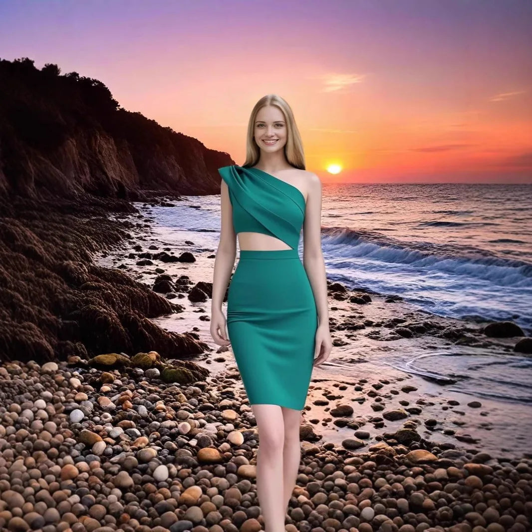 2025 Summer New Style Sexy Slim Fit Wrap around Skirt Polyester Lycra Blend mid Length Fresh Sweet Style Cross-Border Sweetness