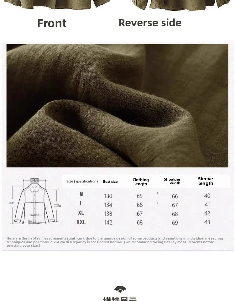 Loose Fit Casual Cotton Linen Long Sleeve Shirt Women's Autumn Winter New Style Thin Open Cardigan Top Comfortable Loose Style