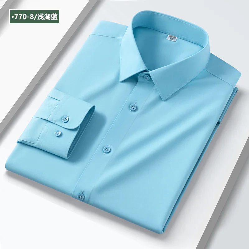 Quality Modal Men Shirt Long Sleeves Dress Shirts For Men Slim Fit Camisa Social Business White Office Shirt Men's Clothing