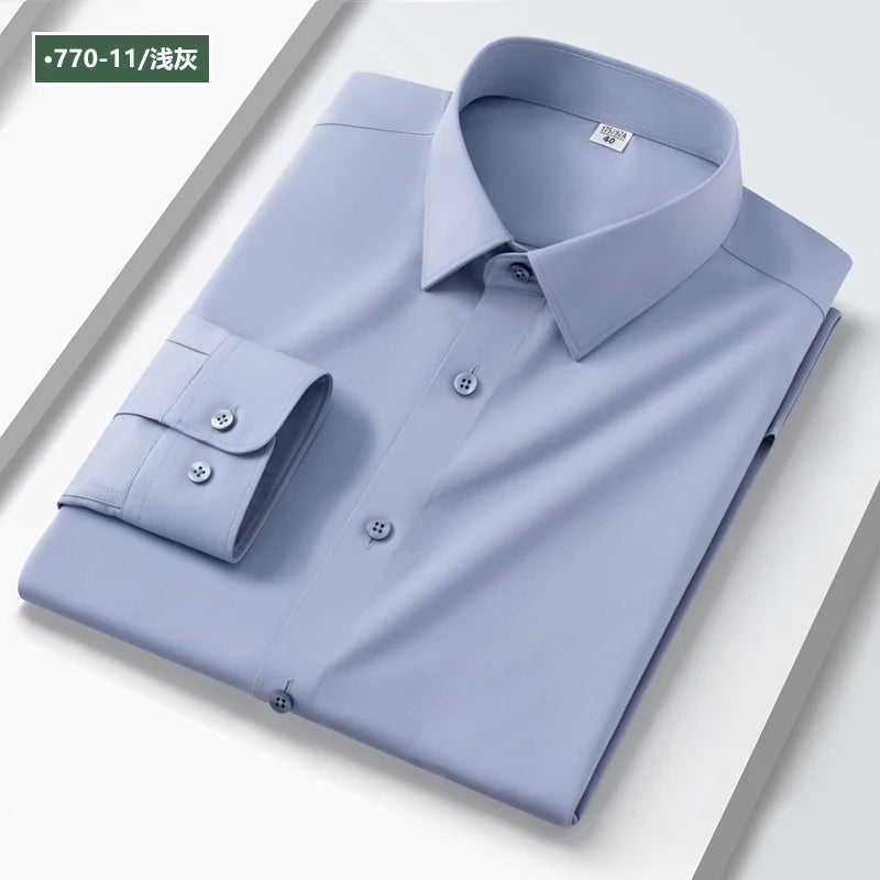 Quality Modal Men Shirt Long Sleeves Dress Shirts For Men Slim Fit Camisa Social Business White Office Shirt Men's Clothing