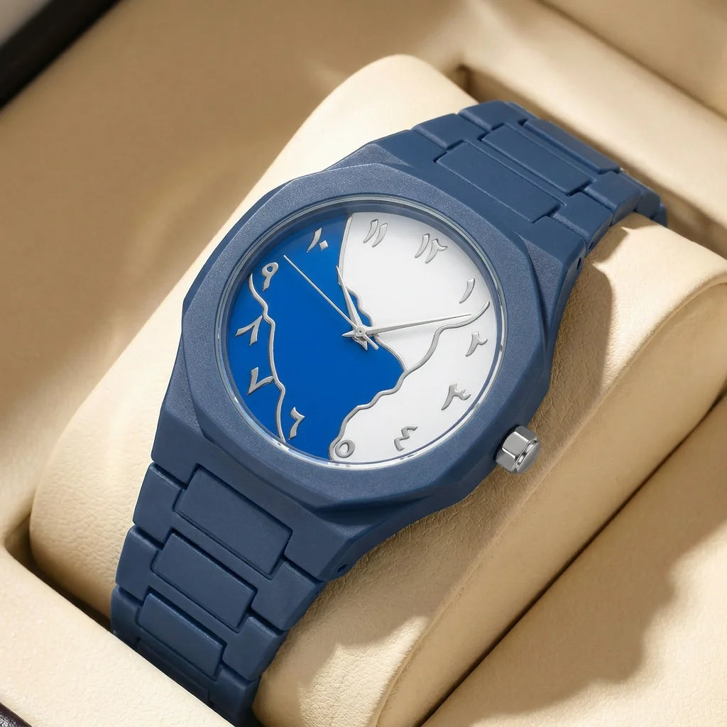 1pcs Men's white dial alloy strap vintage fashion map dial lightweight sporty details Quartz Watch for daily business party holi