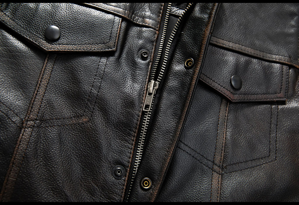 Red Brown Spring Leather Vest Men Retro Style Plus Size 6XL Genuine Natural Cowhide O-Neck Collar Slim Fit Short Sleeveless Coat