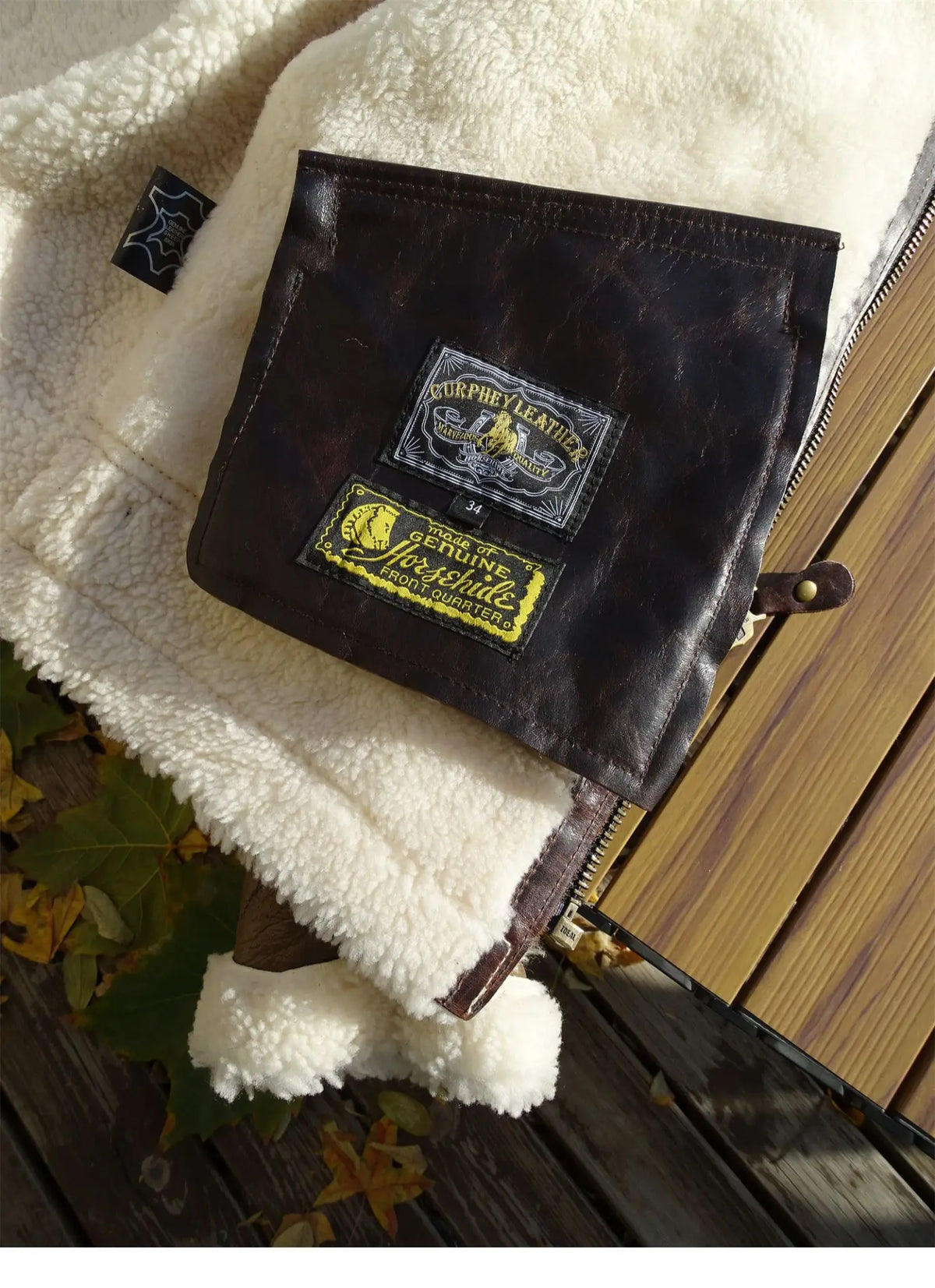 Men's B-3 Bomber Shearling Jacket Brown Black Two-Tone Genuine Leather Winter Warm Flight Pilot Coat Vintage Spliced