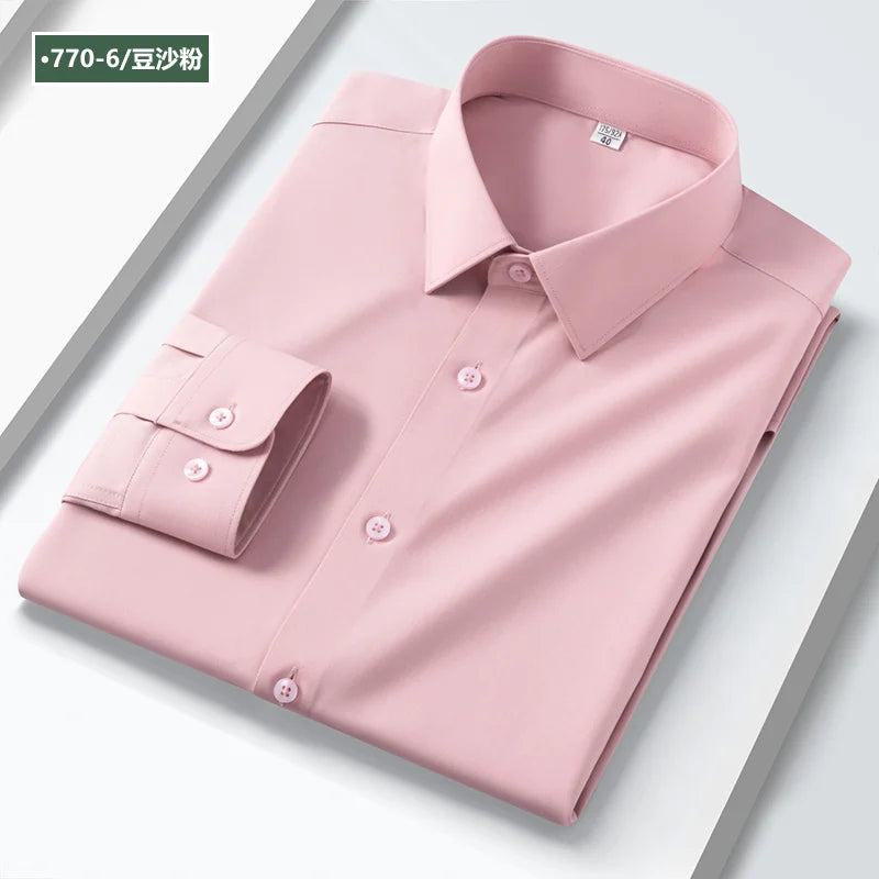 Quality Modal Men Shirt Long Sleeves Dress Shirts For Men Slim Fit Camisa Social Business White Office Shirt Men's Clothing