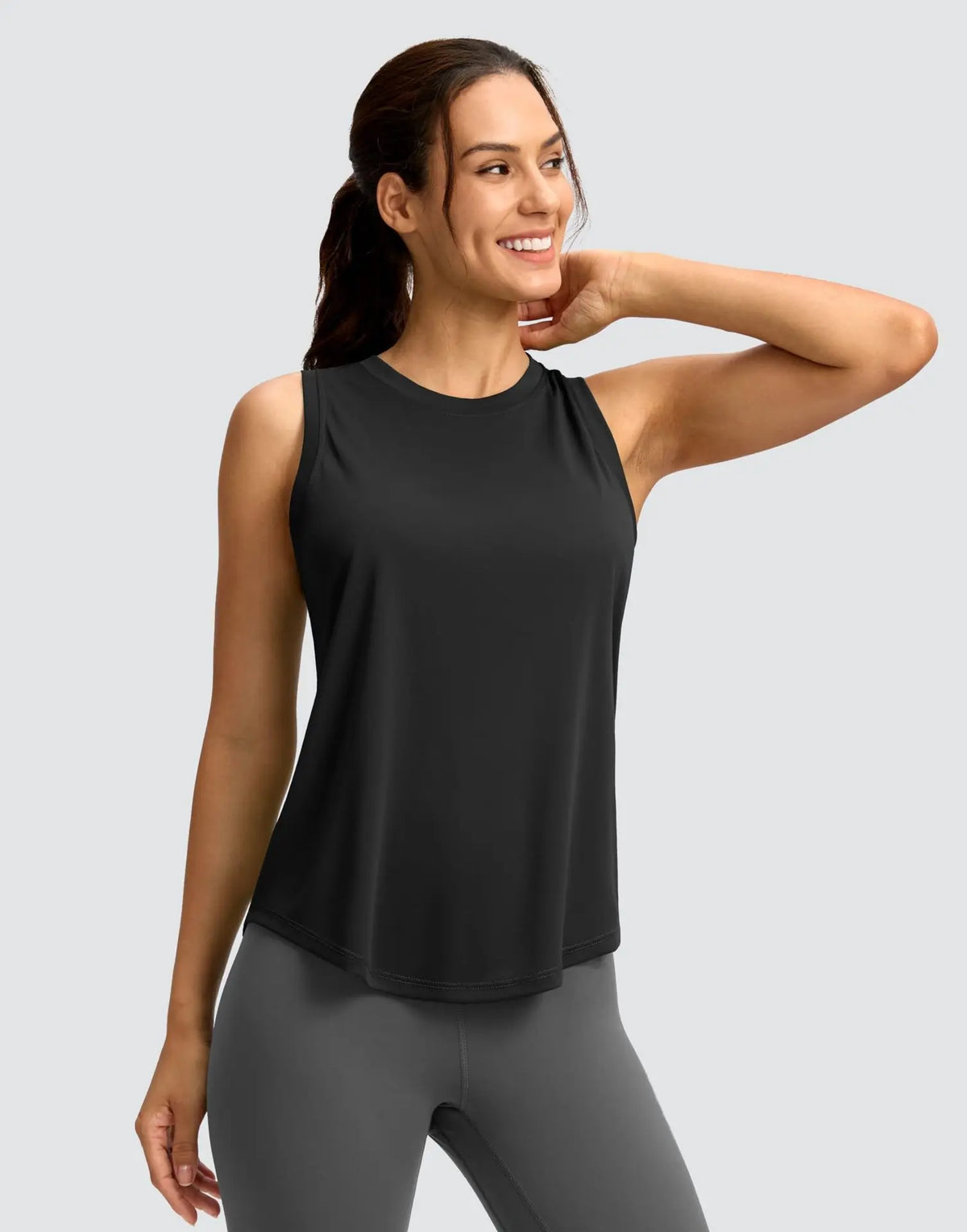 Women's Sleeveless Sports Top Quick Dry Breathable Running Vest Yoga Tennis Cross-Border Sports Tank Top Nylon Fabric