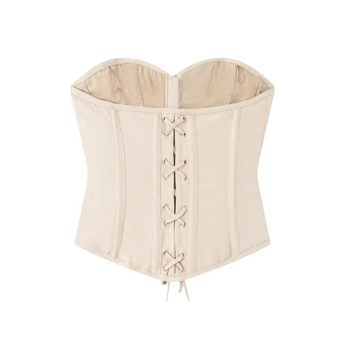 French Style Sexy Fishbone Waist Tie Bandeau Top Women's Summer New Style Cross-Border Pure Desire Fashion Polyester Short Cr...