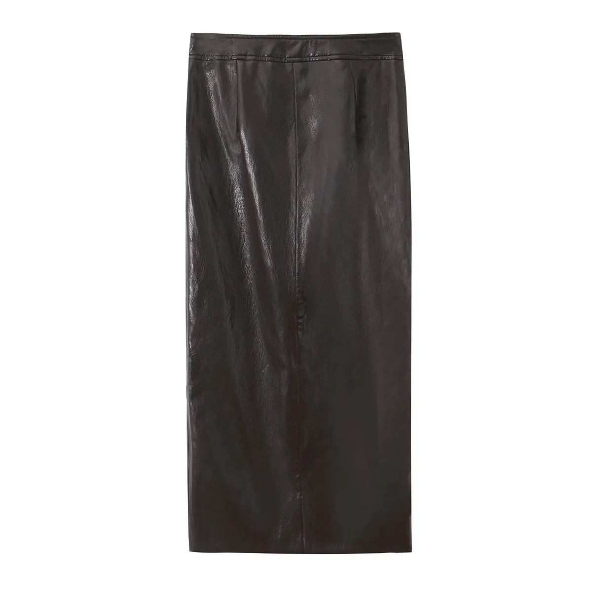 Spring New Style Leather Effect Slim Waist Belt Sleeveless Top Midi Skirt Set Comfortable Casual Korean Style Polyester Fabric