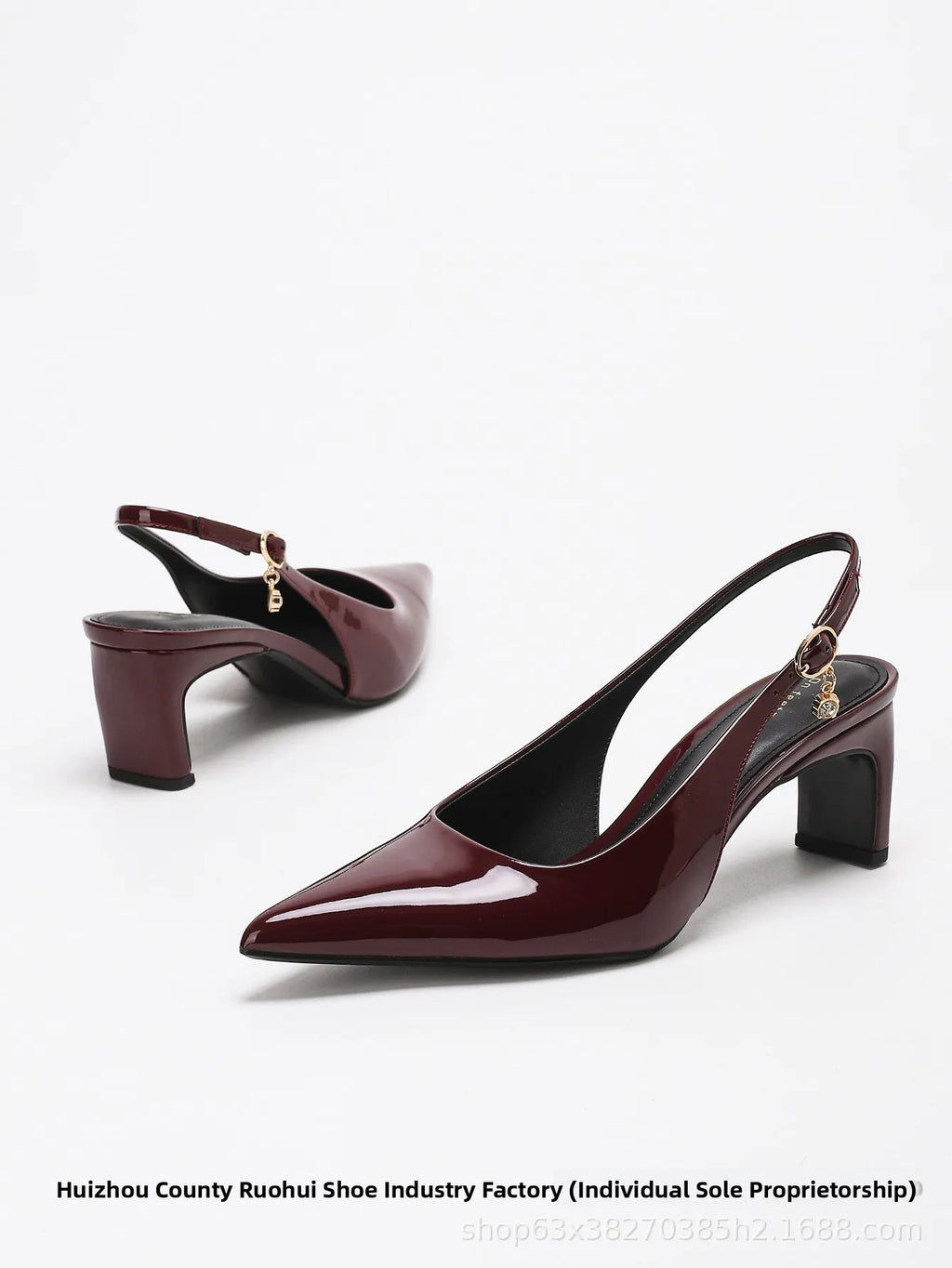 Elegant Pointed Toe Low Heel Chunky Heel Women's Sandals Fashionable New Arrival Simple Stylish Open Toe Pumps PU Lined