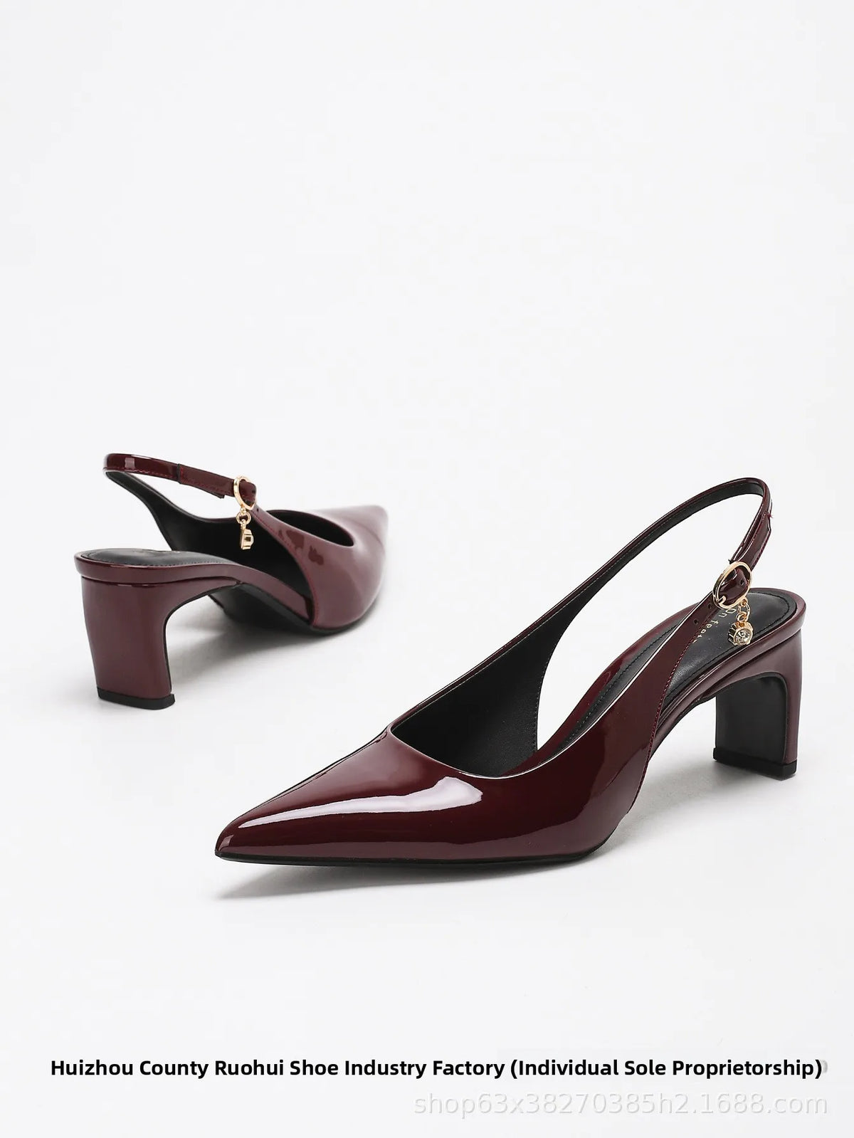 Elegant Pointed Toe Low Heel Chunky Heel Women's Sandals Fashionable New Arrival Simple Stylish Open Toe Pumps PU Lined