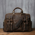 Retro Men's Leather Handbag Top Layer Cowhide Briefcase Large Capacity Travel Bag Crazy Horse Leather Laptop Shoulder Bag NZPJ