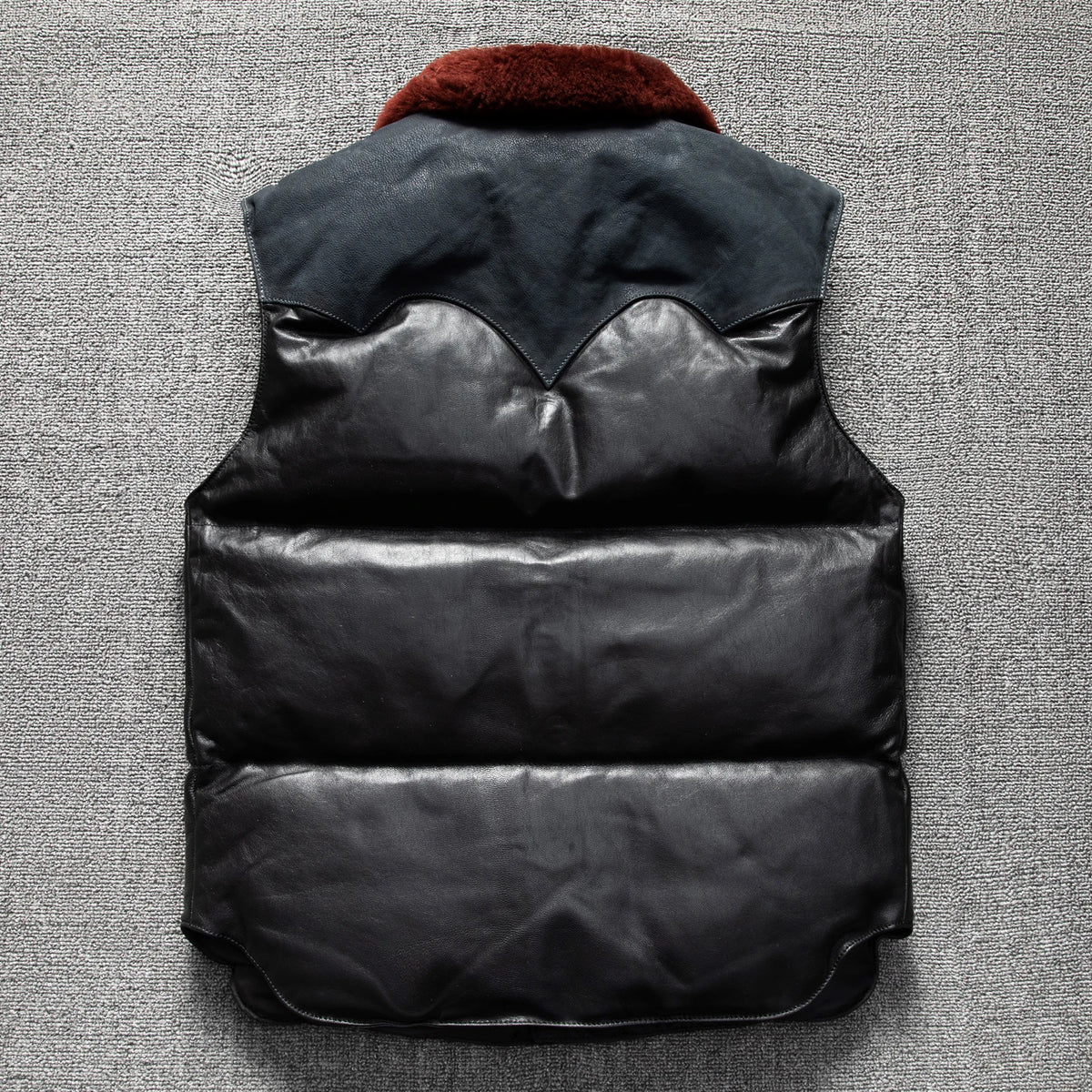 Black Blue Winter Vest Men Retro Style Plus Size 5XL Genuine Natural Sheepskin Wool Collar Single Breasted Spliced Down Vest