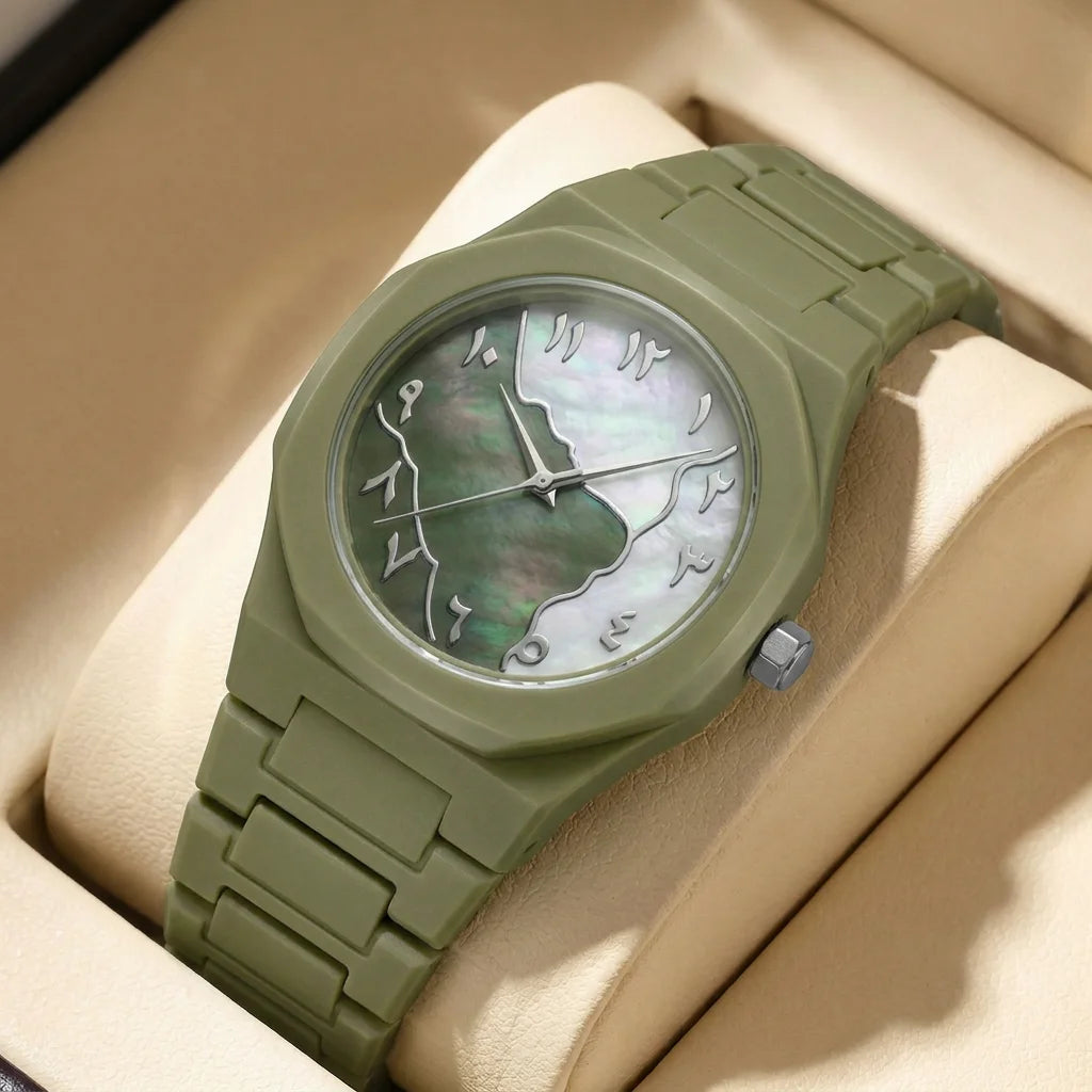 1pcs Men's Silver Dial Alloy Strap Vintage Fashion Map Dial Lightweight Sporty Details Quartz Watch for Daily Business Party Hol