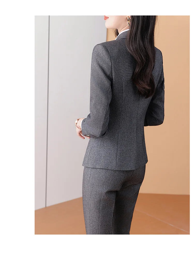 Business Formal Suit Set for Women College Students Job Interview Workwear Small Size Female Jacket Professional Top