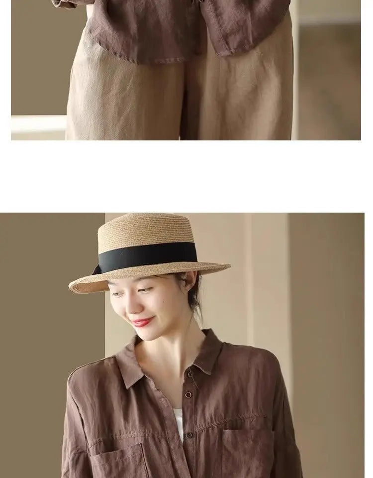Loose Fit Casual Cotton Linen Long Sleeve Shirt Women's Autumn Winter New Style Thin Open Cardigan Top Comfortable Loose Style