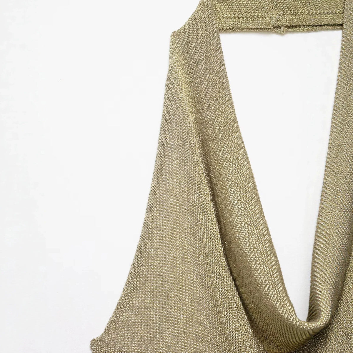 Metallic Thread Casual Knitted Women's Top New Spring Summer Fashion Fine Strap Backless Short Pure Color Polyester Blend