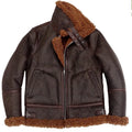 Dark Brown Winter Shearling Jacket Men Retro Vintage Style Plus Size 4XL Genuine Natural Sheepskin Bomber Military Flight Coat