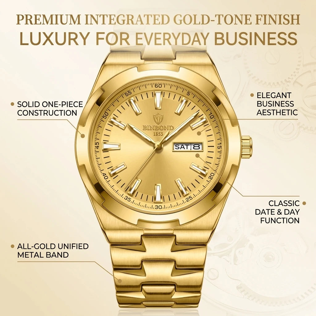 1pc Fashion Metal Strap Watch, Simple and Elegant Dial, with Date and Day Display, Daily Versatile Trend