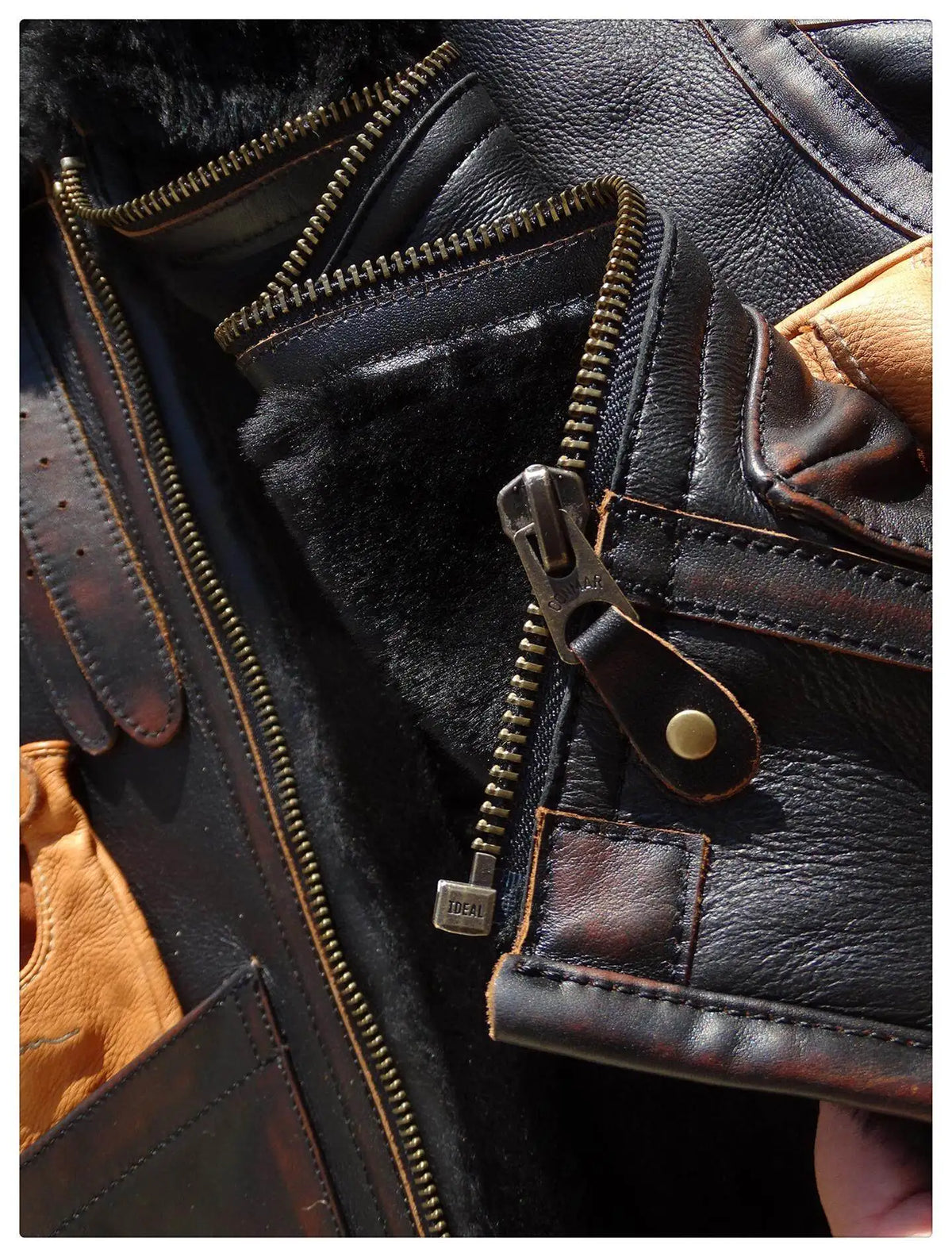 Black Winter Shearling Jacket Men Vintage Style Plus Size 5XL Genuine Natural Thick Sheepskin Warm Turn-Down Collar Spliced Coat