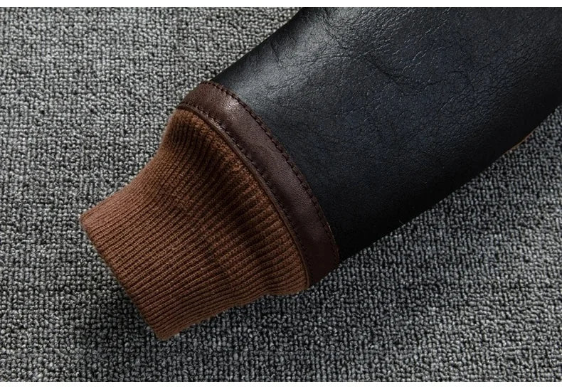Men's Genuine Sheepskin Shearling Jacket A2 Flight Style Black Brown Fur Collar Winter Bomber Pilot Coat Thick Warm Jacket